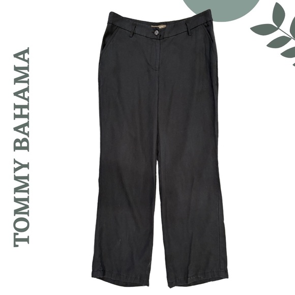 Tommy Bahama Black Tencel Wide-Leg Pants | Relaxed Fit | Size 10 - Picture 1 of 6